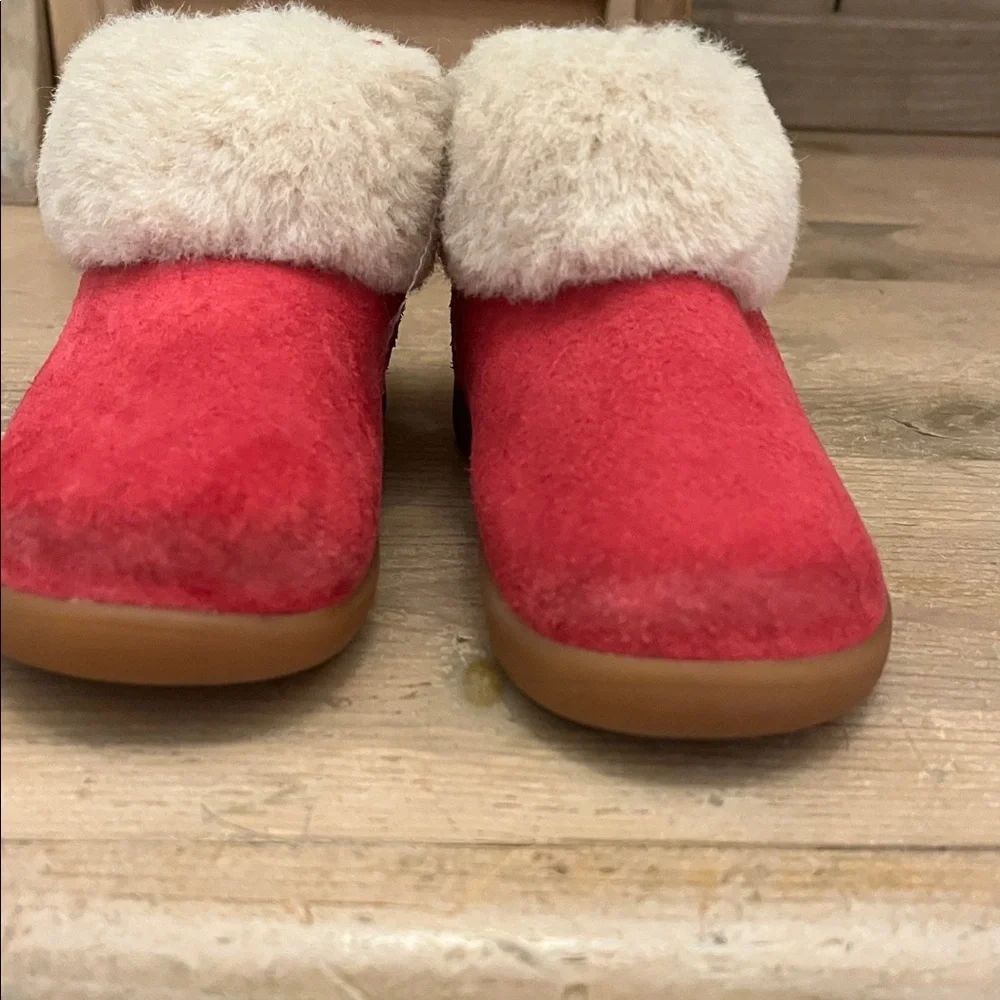 Ugg Dreamee Suede Booties Boots Faux Shearling Braid Detailing Size 6 Toddler